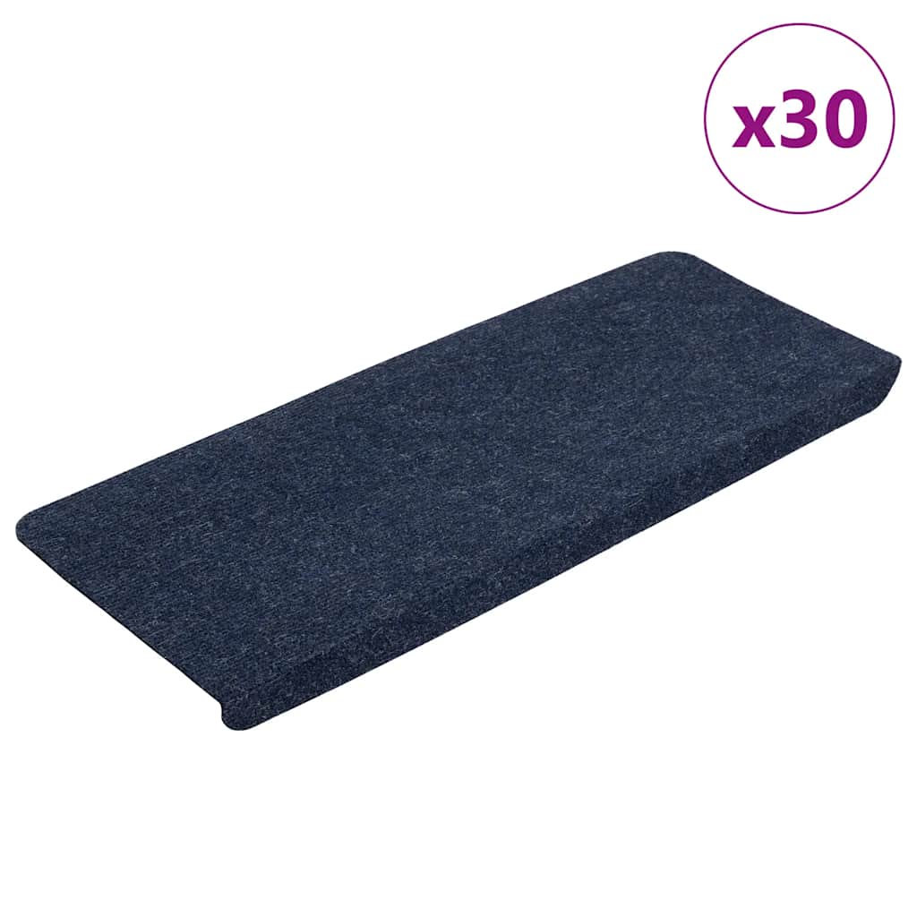 Stair Mats Self-adhesive 30 pcs Blue 65x24.5x3.5 cm