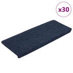 Stair Mats Self-adhesive 30 pcs Blue 65x24.5x3.5 cm