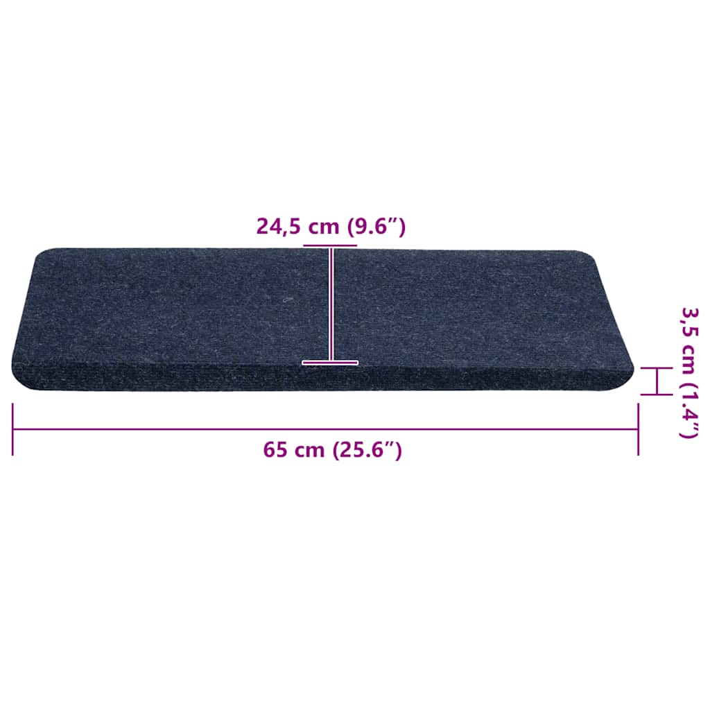 Stair Mats Self-adhesive 30 pcs Blue 65x24.5x3.5 cm
