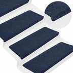 Stair Mats Self-adhesive 30 pcs Blue 65x24.5x3.5 cm