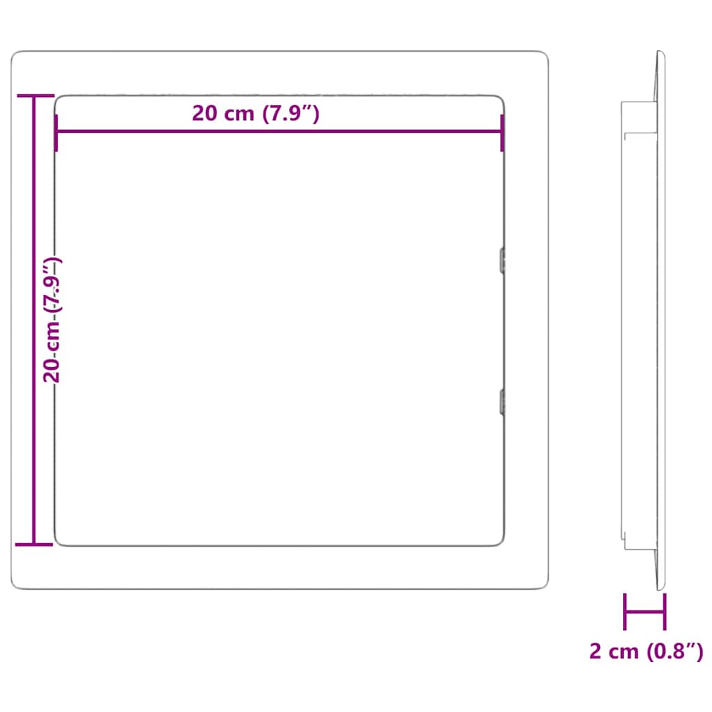 Access Panels 2 pcs White 20 x 20 cm ABS Plastic