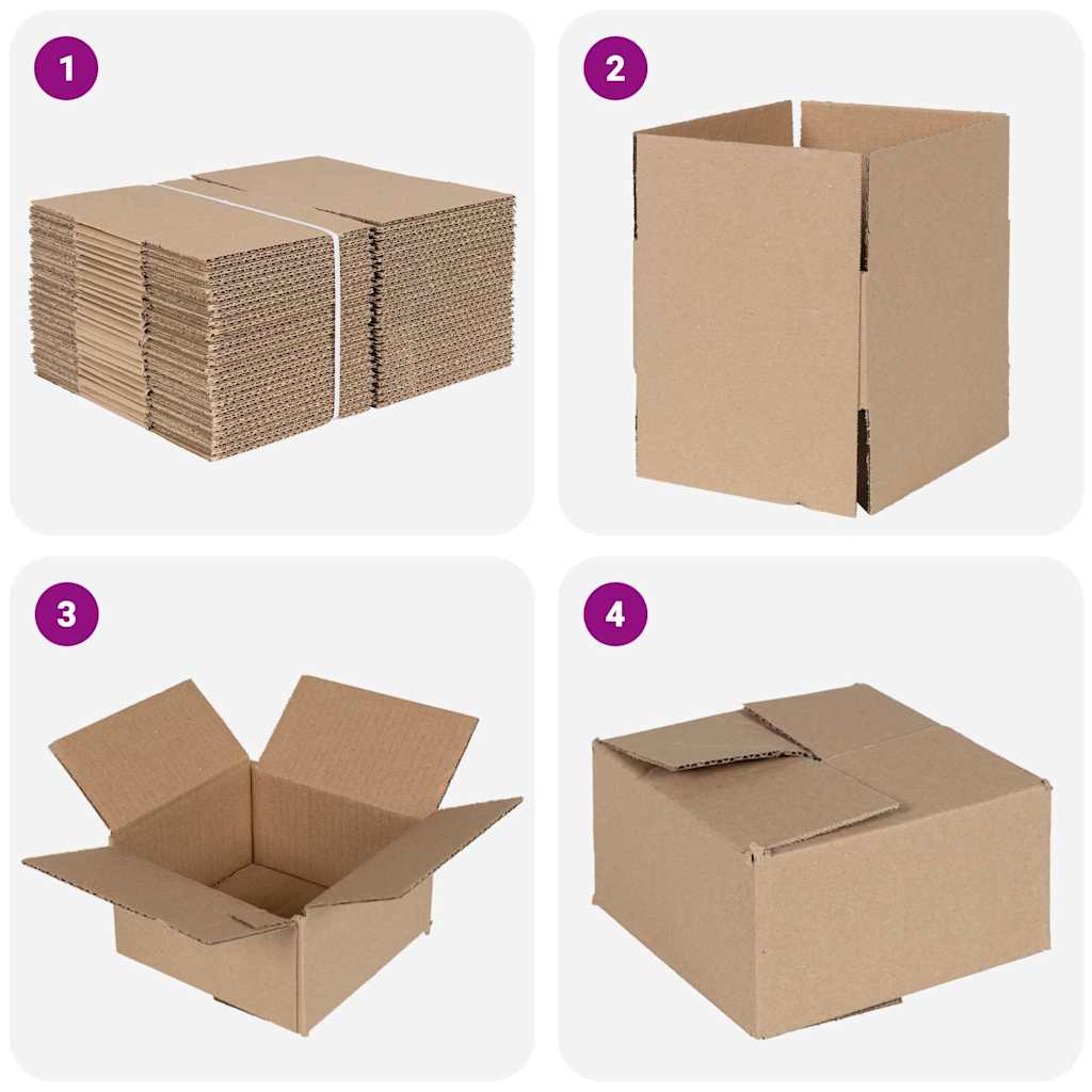 Folding Box 50 pcs Natural 15 x 15 x 8 cm Cardboard