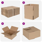 Folding Box 50 pcs Natural 15 x 15 x 8 cm Cardboard