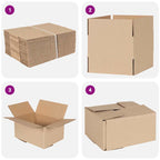 Folding Box 50 pcs Natural 20 x 15 x 10 cm Cardboard