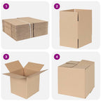 Folding Box 50 pcs Natural 20 x 20 x 20 cm Cardboard