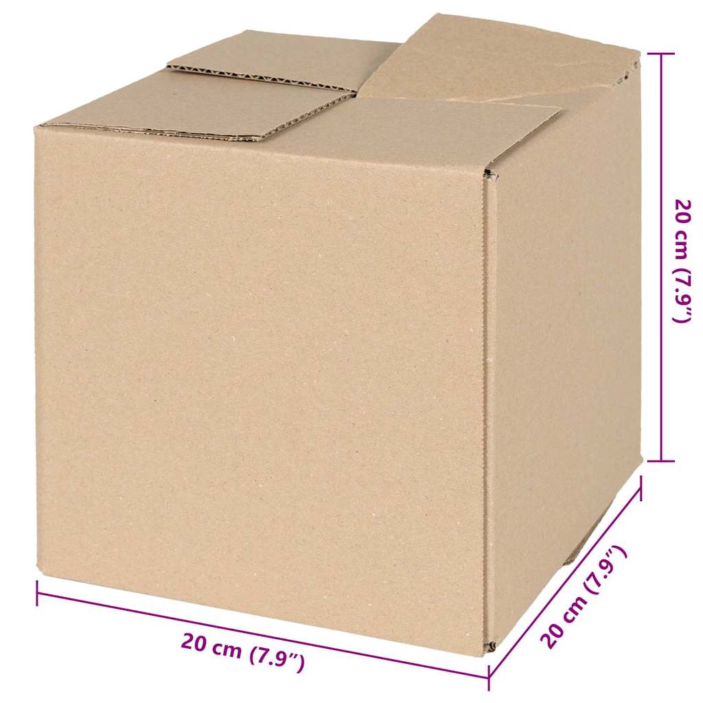 Folding Box 50 pcs Natural 20 x 20 x 20 cm Cardboard