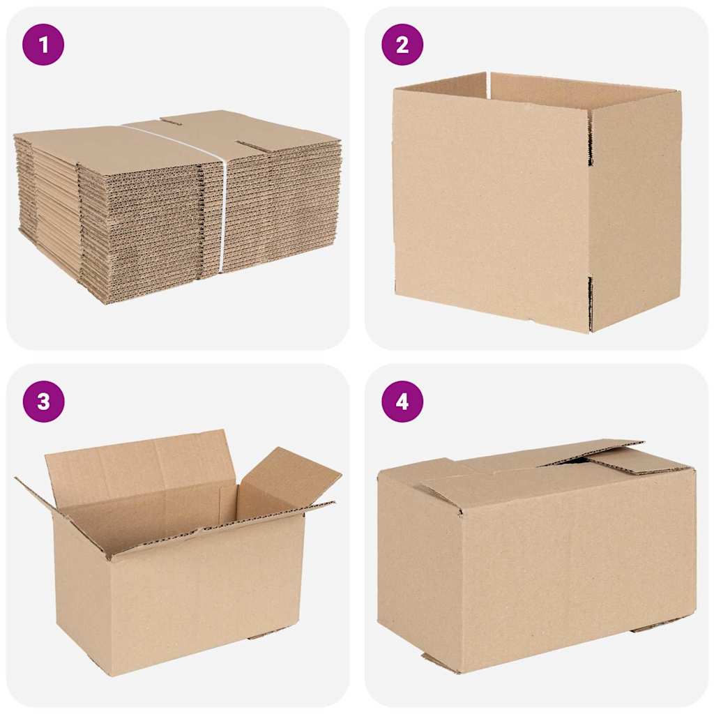 Folding Box 50 pcs Natural 24 x 13 x 13 cm Cardboard