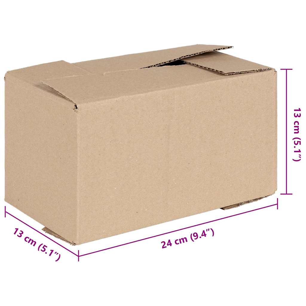 Folding Box 50 pcs Natural 24 x 13 x 13 cm Cardboard