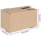 Folding Box 50 pcs Natural 24 x 13 x 13 cm Cardboard