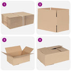 Folding Box 50 pcs Natural 25 x 17.5 x 10 cm Cardboard