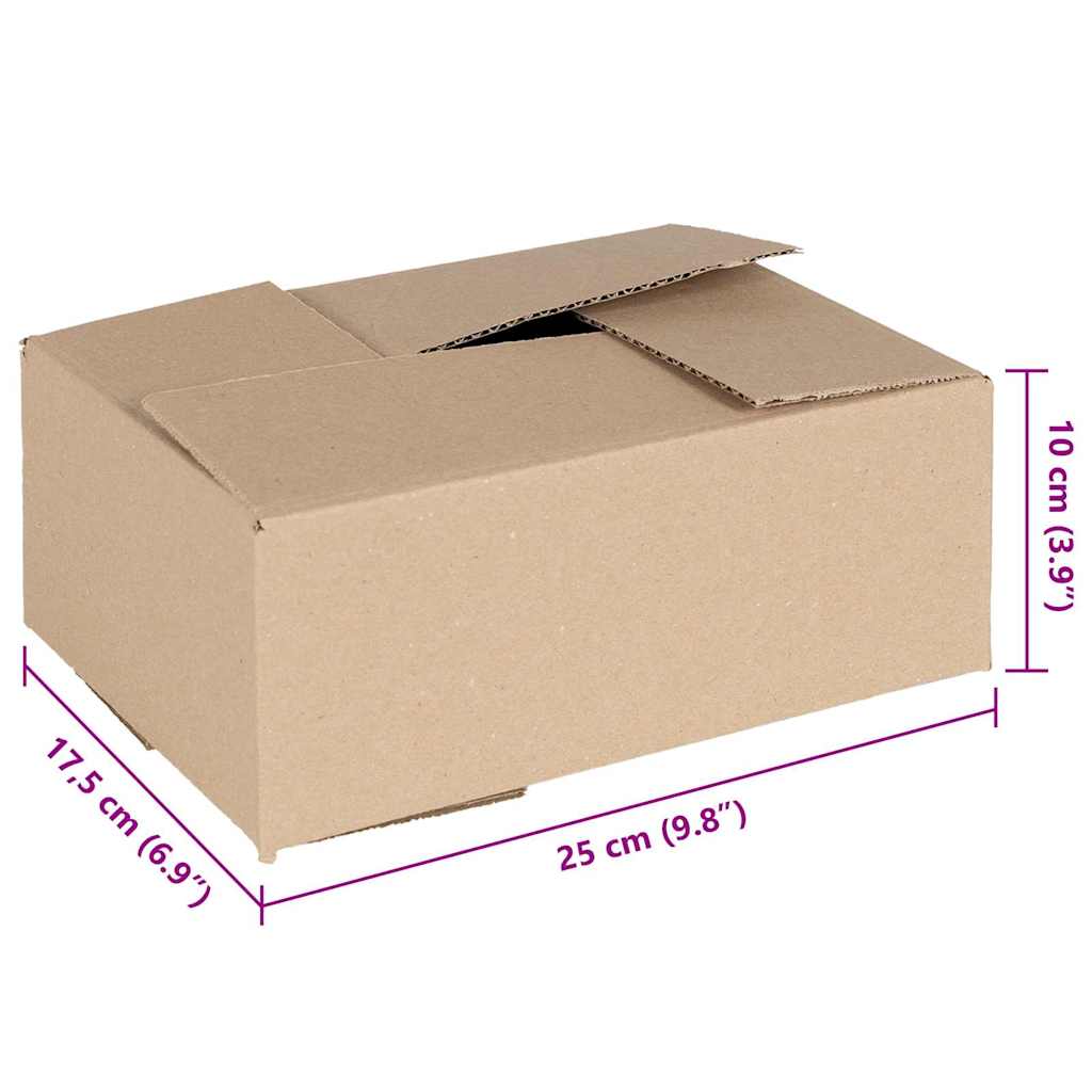 Folding Box 50 pcs Natural 25 x 17.5 x 10 cm Cardboard