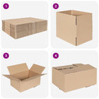 Folding Box 50 pcs Natural 30 x 21.5 x 14 cm Cardboard