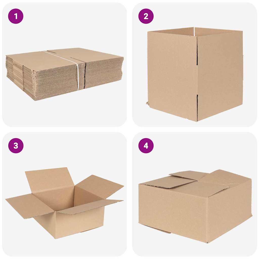 Folding Box 50 pcs Natural 30 x 30 x 15 cm Cardboard