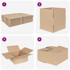 Folding Box 50 pcs Natural 30 x 30 x 15 cm Cardboard