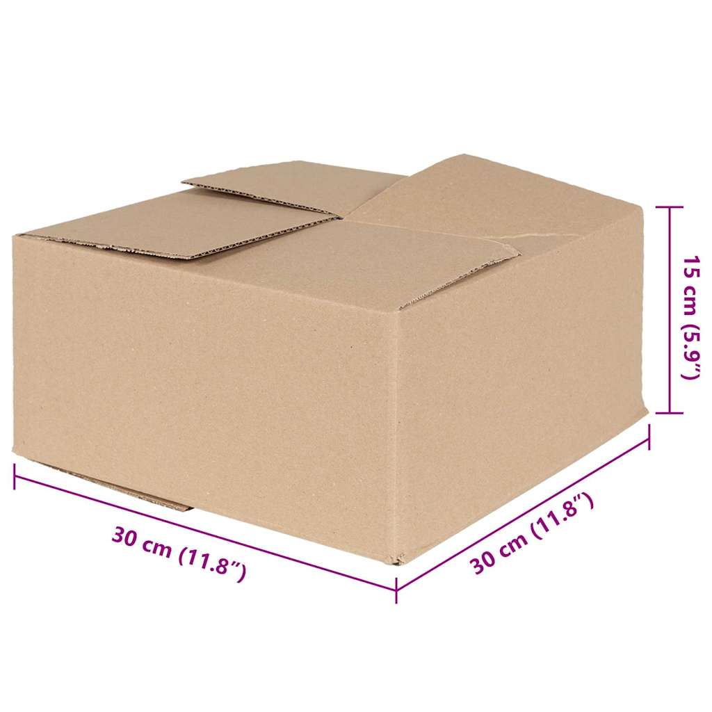 Folding Box 50 pcs Natural 30 x 30 x 15 cm Cardboard