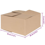 Folding Box 50 pcs Natural 30 x 30 x 15 cm Cardboard