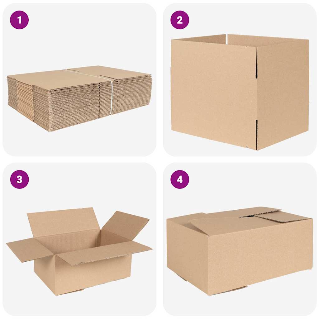 Folding Box 50 pcs Natural 35 x 24 x 15 cm Cardboard