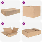 Folding Box 50 pcs Natural 40 x 30 x 10 cm Cardboard