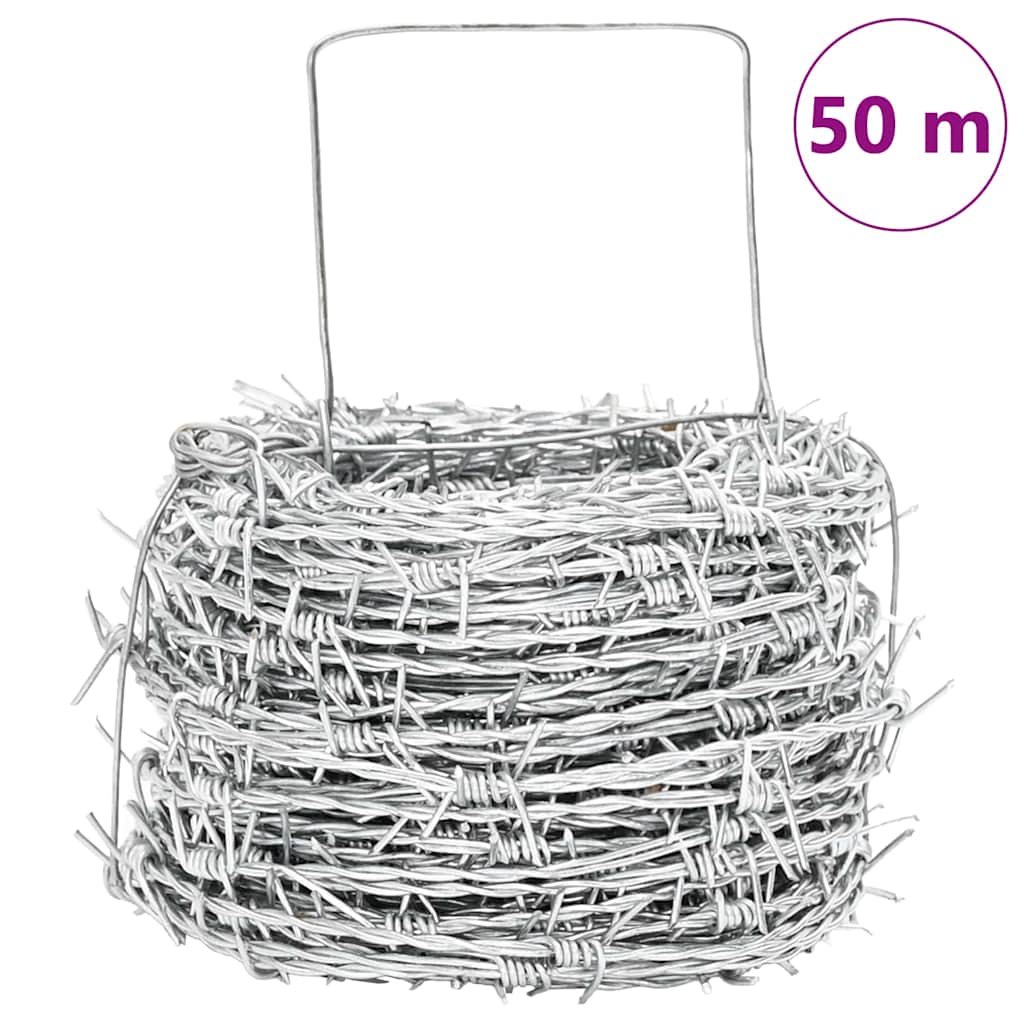 Barbed Wire Silver 50 m Hot-dip Galvanised Steel