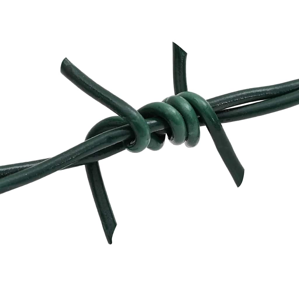 Barbed Wire Green 100 m PVC-coated Steel
