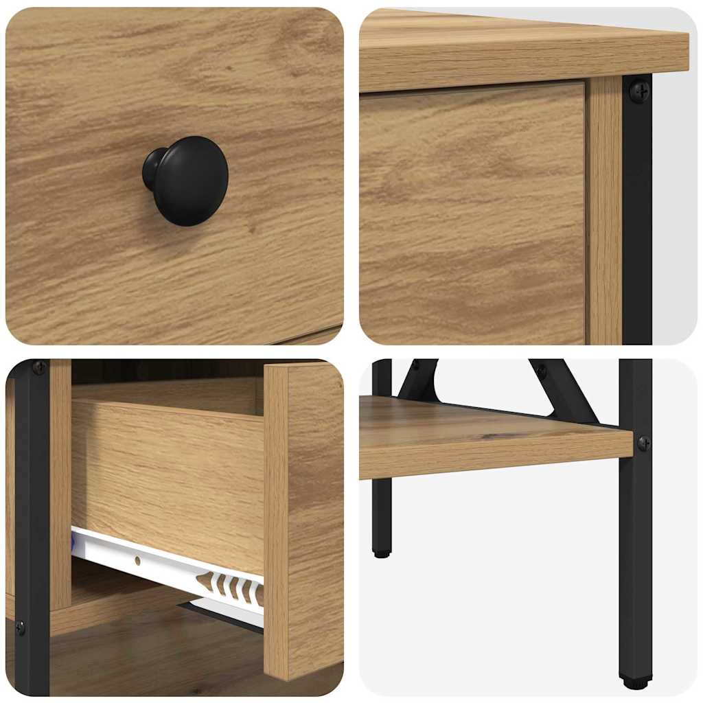 Bedside Cabinet with Drawer 2 pcs Artisan oak 40 x 42 x 45 cm