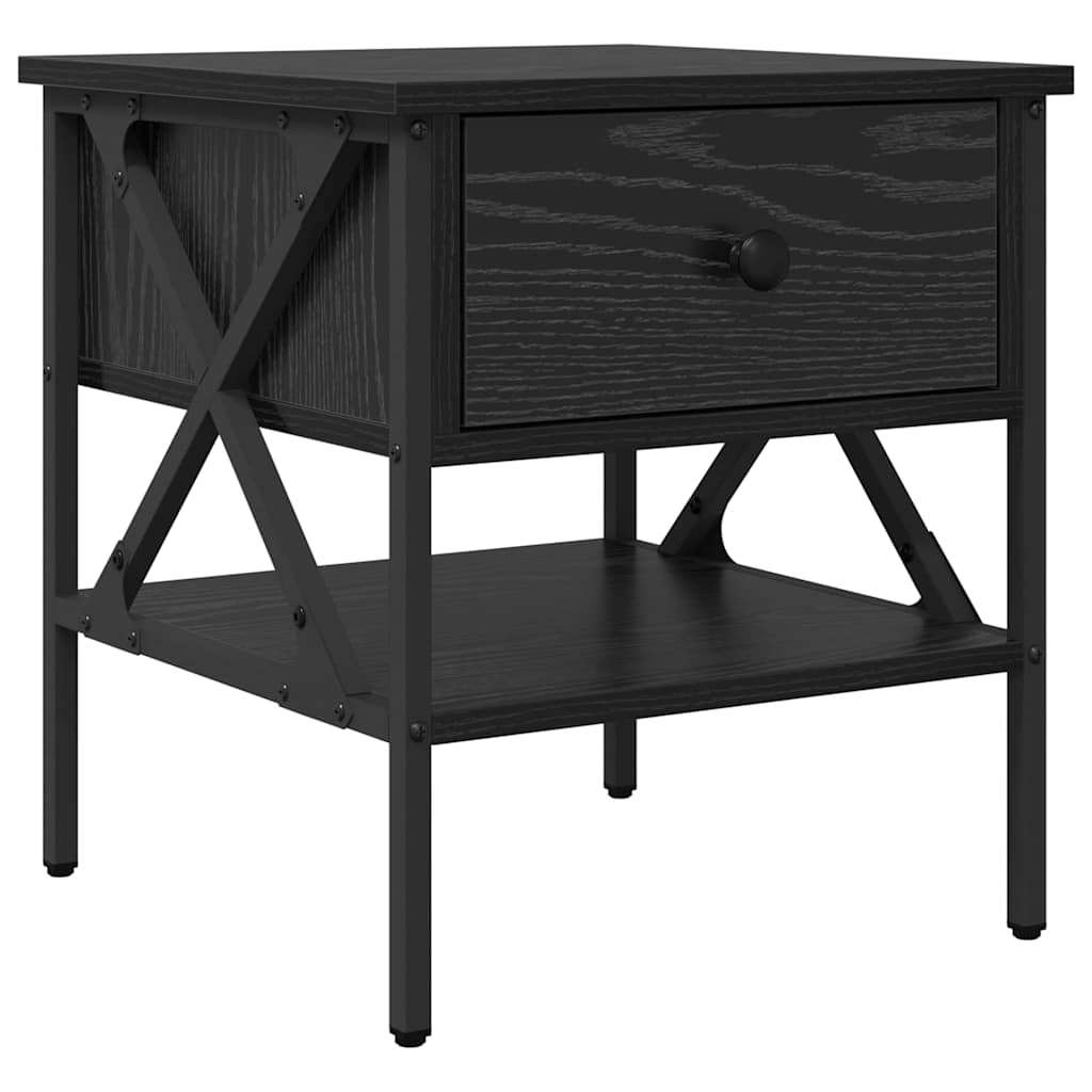 Bedside Cabinet with Drawer Black oak 40 x 42 x 45 cm