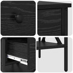 Bedside Cabinet with Drawer 2 pcs Black oak 40 x 42 x 45 cm