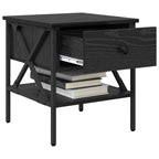 Bedside Cabinet with Drawer 2 pcs Black oak 40 x 42 x 45 cm