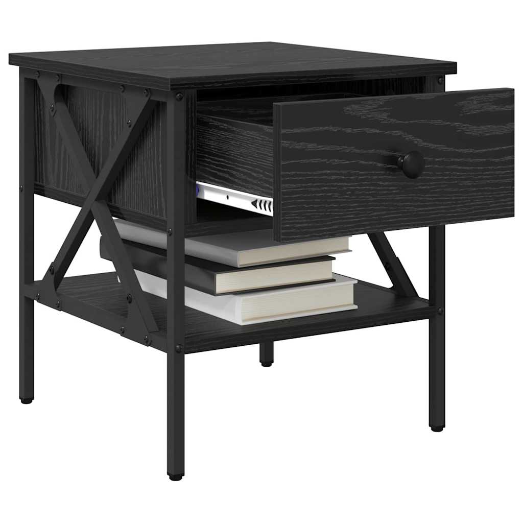 Bedside Cabinet with Drawer 2 pcs Black oak 40 x 42 x 45 cm