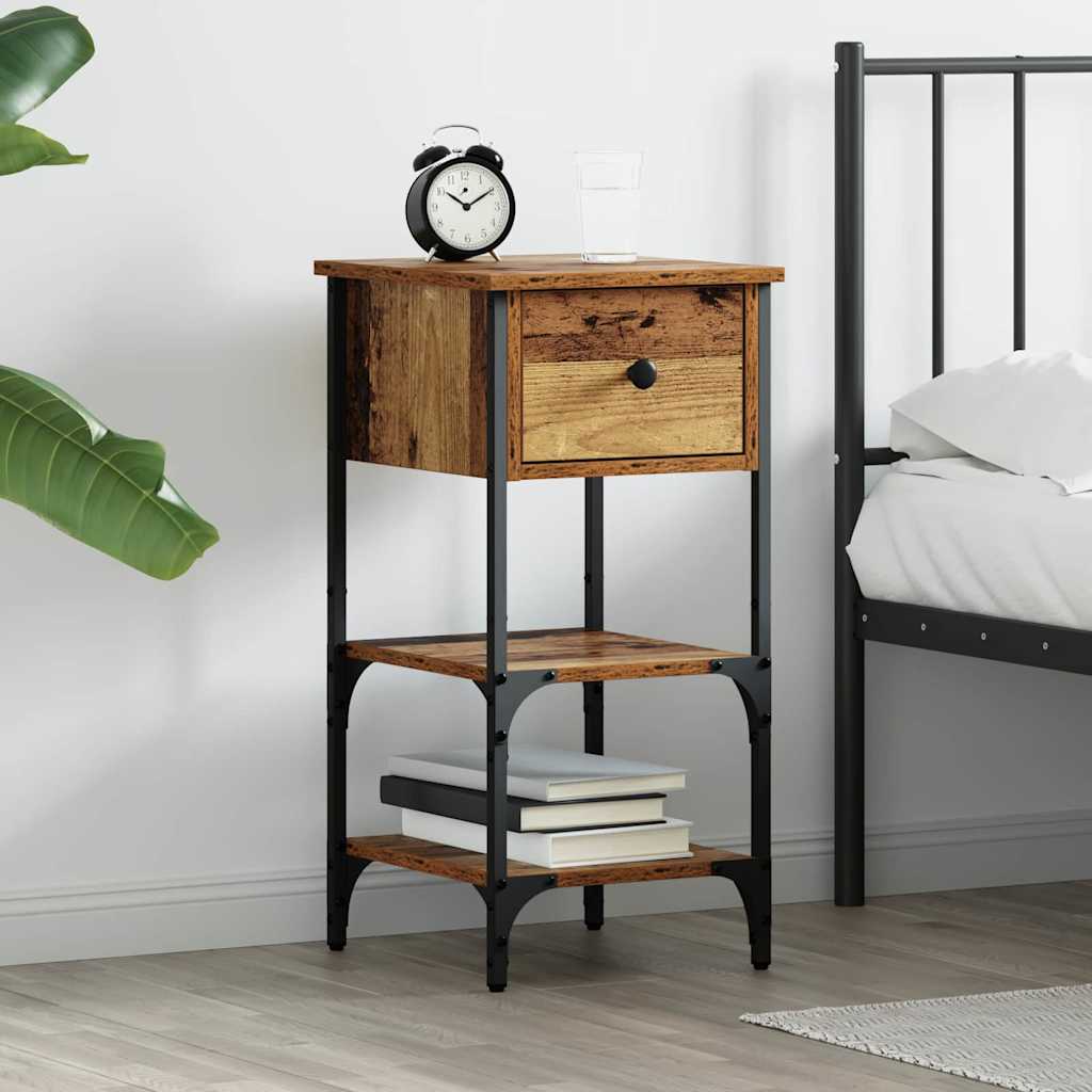 Bedside Cabinet Brown 33.5 x 36 x 70 cm Solid Reclaim Wood
