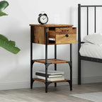 Bedside Cabinet Brown 33.5 x 36 x 70 cm Solid Reclaim Wood