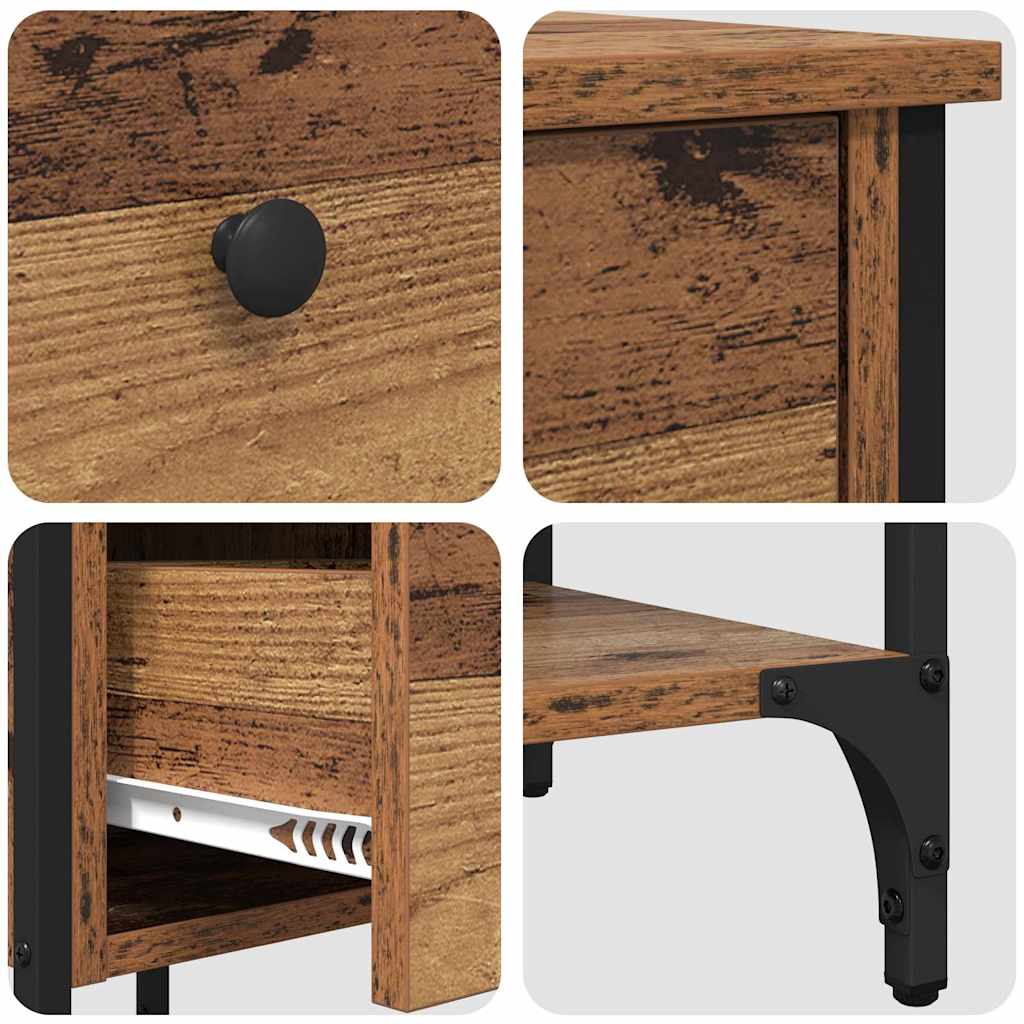 Bedside Cabinet with Drawer 2 pcs Brown 33.5 x 36 x 70 cm