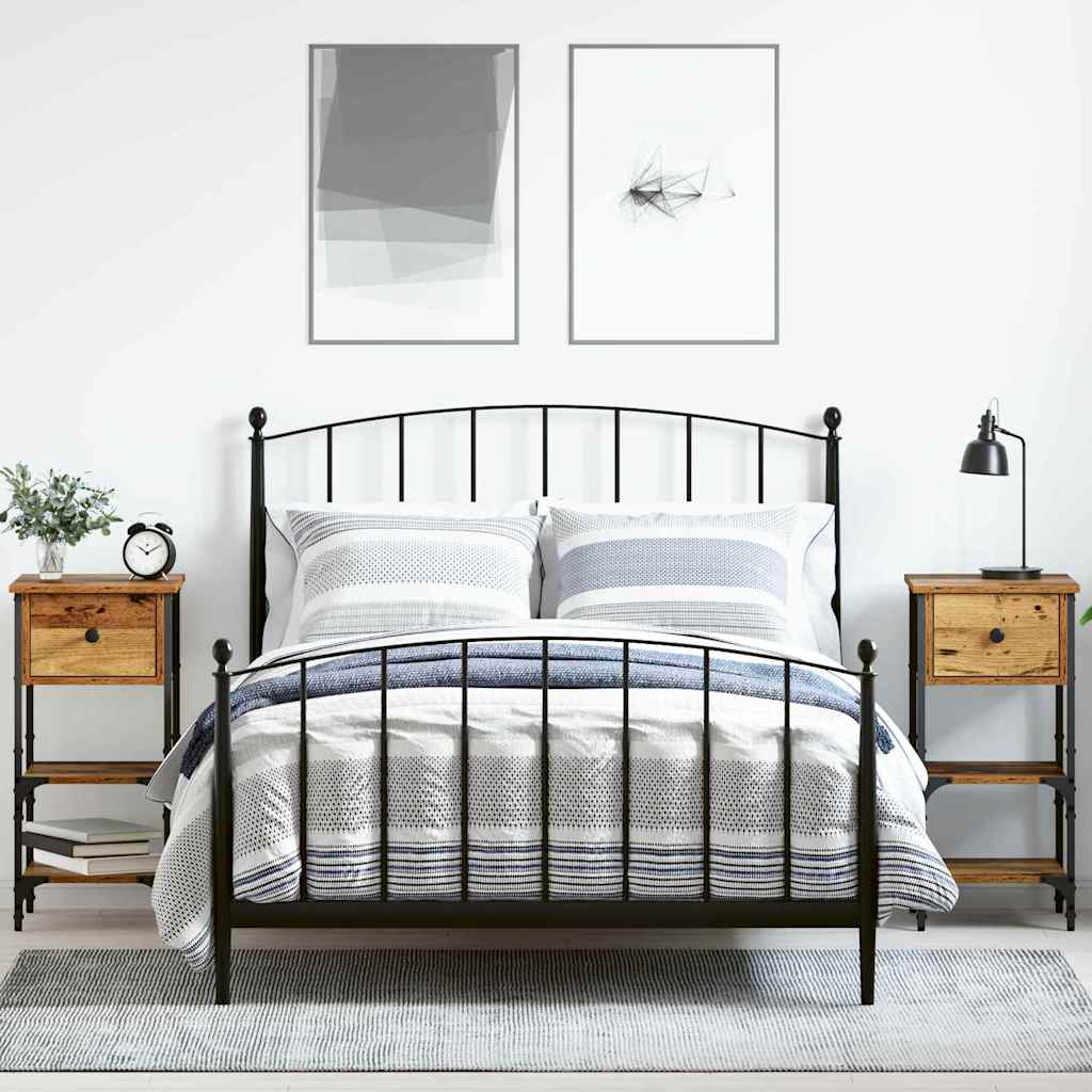 Bedside Cabinet with Drawer 2 pcs Brown 33.5 x 36 x 70 cm