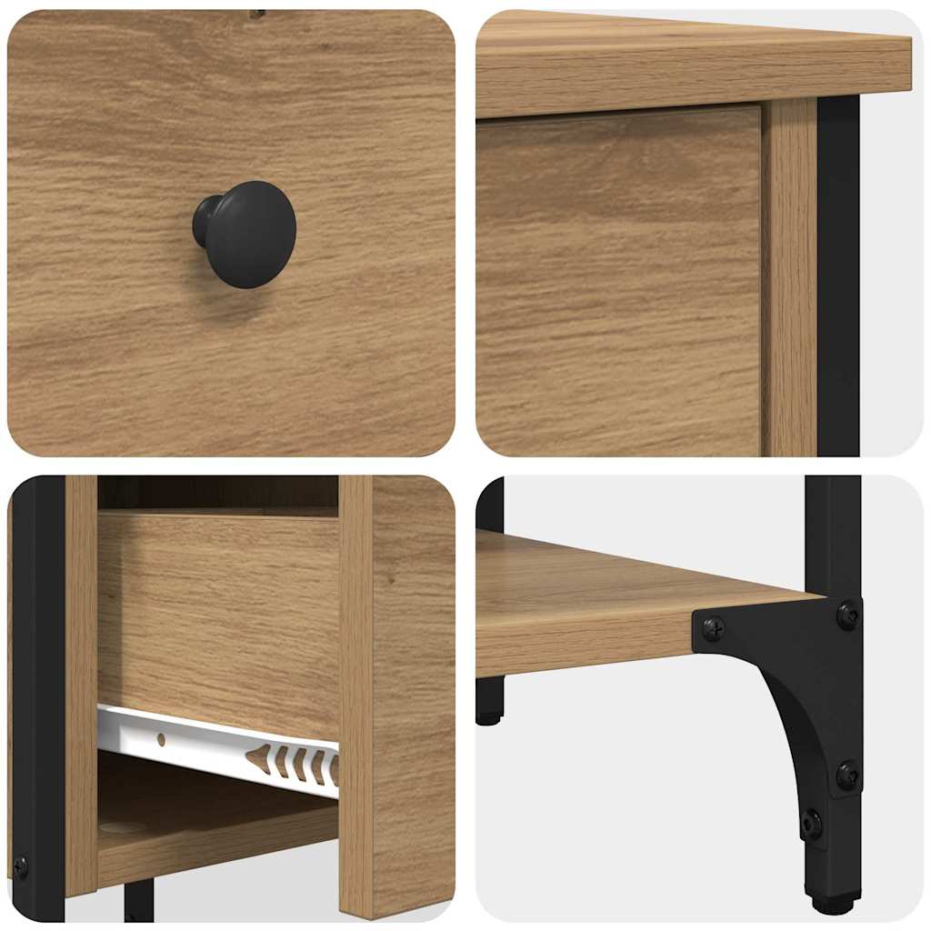 Bedside Cabinet with Drawer 2 pcs Brown 33.5 x 36 x 70 cm