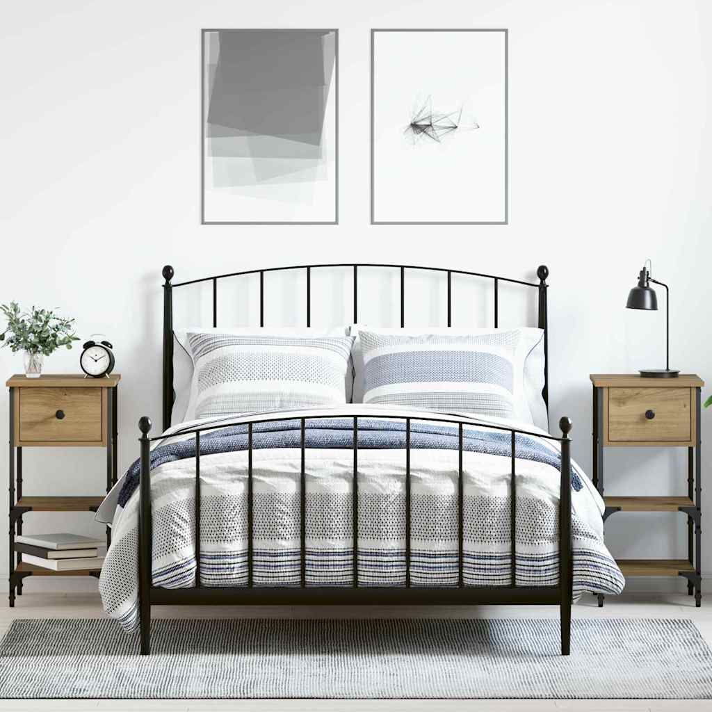 Bedside Cabinet with Drawer 2 pcs Brown 33.5 x 36 x 70 cm