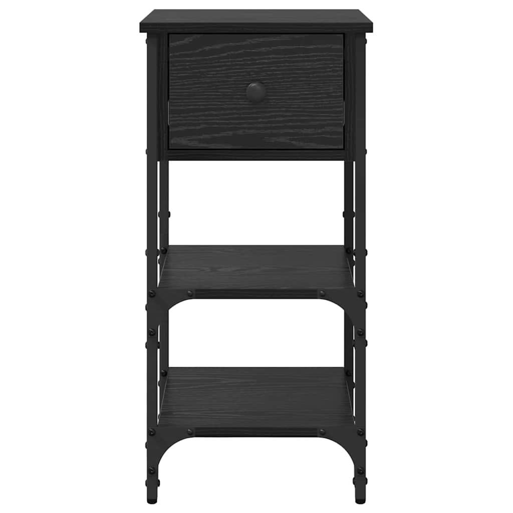 Bedside Cabinet Black Oak 33.5 x 36 x 70 cm Solid Reclaim Wood