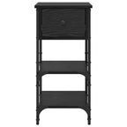 Bedside Cabinet Black Oak 33.5 x 36 x 70 cm Solid Reclaim Wood