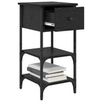 Bedside Cabinet Black Oak 33.5 x 36 x 70 cm Solid Reclaim Wood