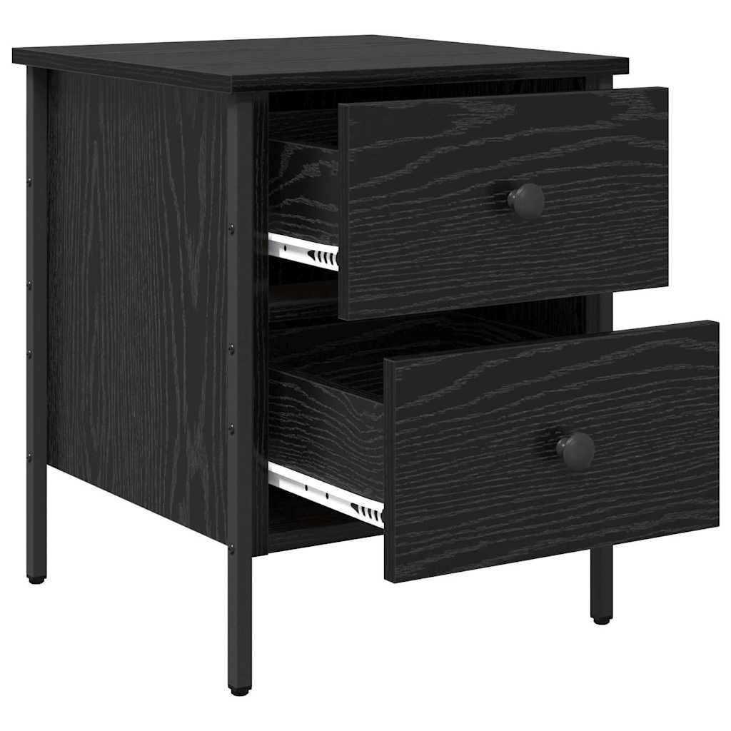 Bedside Cabinet with Drawer Black oak 40 x 42 x 50 cm
