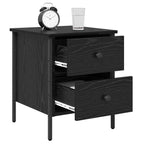 Bedside Cabinet with Drawer Black oak 40 x 42 x 50 cm