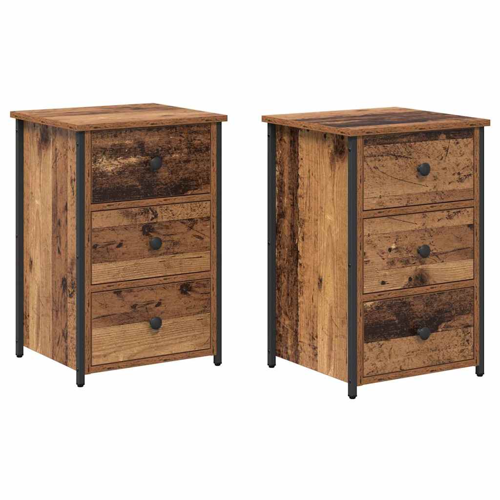 Bedside Cabinet 2 pcs Brown 40 x 36 x 60 cm Solid Reclaim Wood