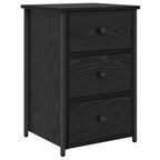 Bedside Cabinet Black Oak 40 x 36 x 60 cm Solid Reclaim Wood