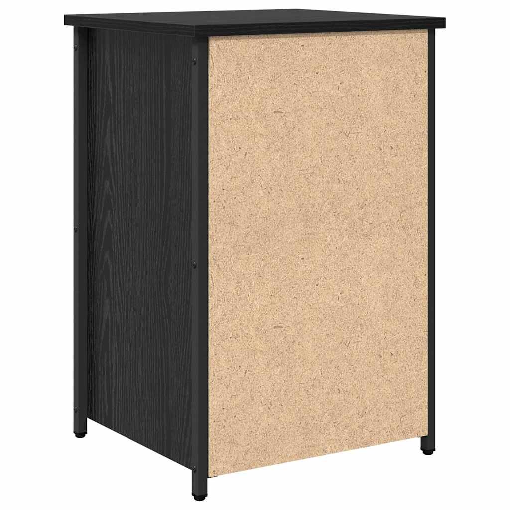 Bedside Cabinet Black Oak 40 x 36 x 60 cm Solid Reclaim Wood