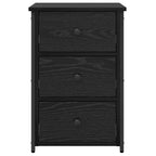 Bedside Cabinet Black Oak 40 x 36 x 60 cm Solid Reclaim Wood