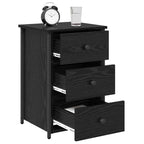 Bedside Cabinet Black Oak 40 x 36 x 60 cm Solid Reclaim Wood