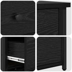 Bedside Cabinet with Drawer 2 pcs Black Oak 40 x 36 x 60 cm