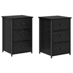 Bedside Cabinet with Drawer 2 pcs Black Oak 40 x 36 x 60 cm