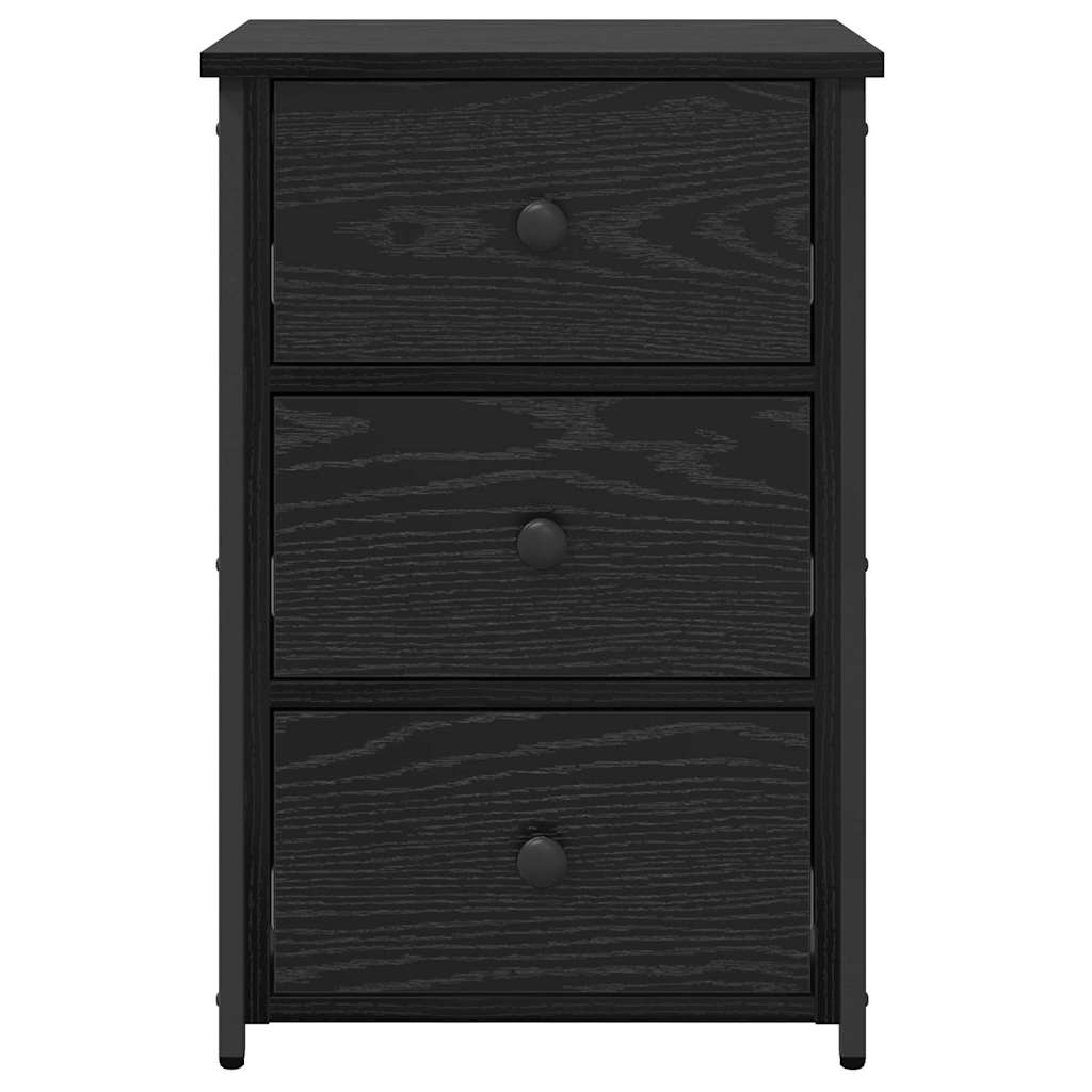 Bedside Cabinet with Drawer 2 pcs Black Oak 40 x 36 x 60 cm