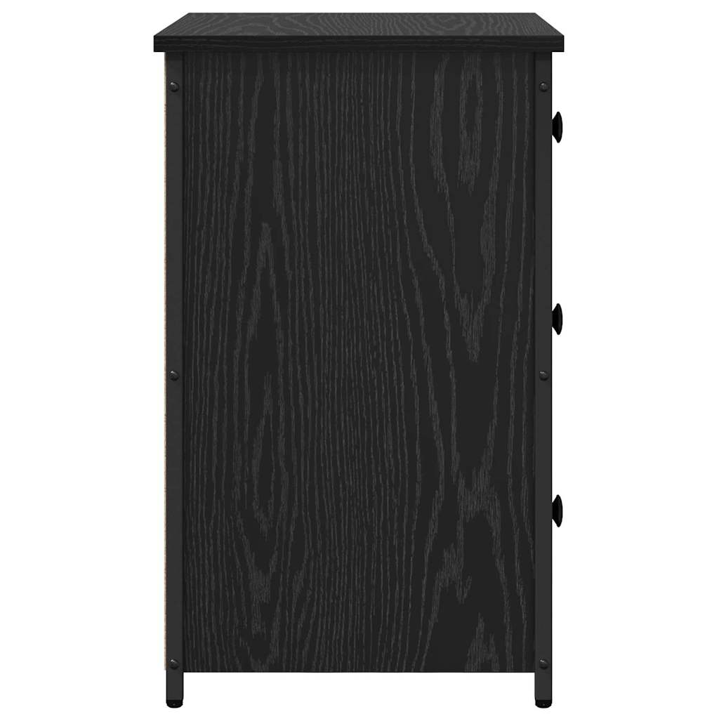 Bedside Cabinet with Drawer 2 pcs Black Oak 40 x 36 x 60 cm