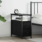 Bedside Cabinet Black oak 30 x 60 x 60 cm Engineered wood